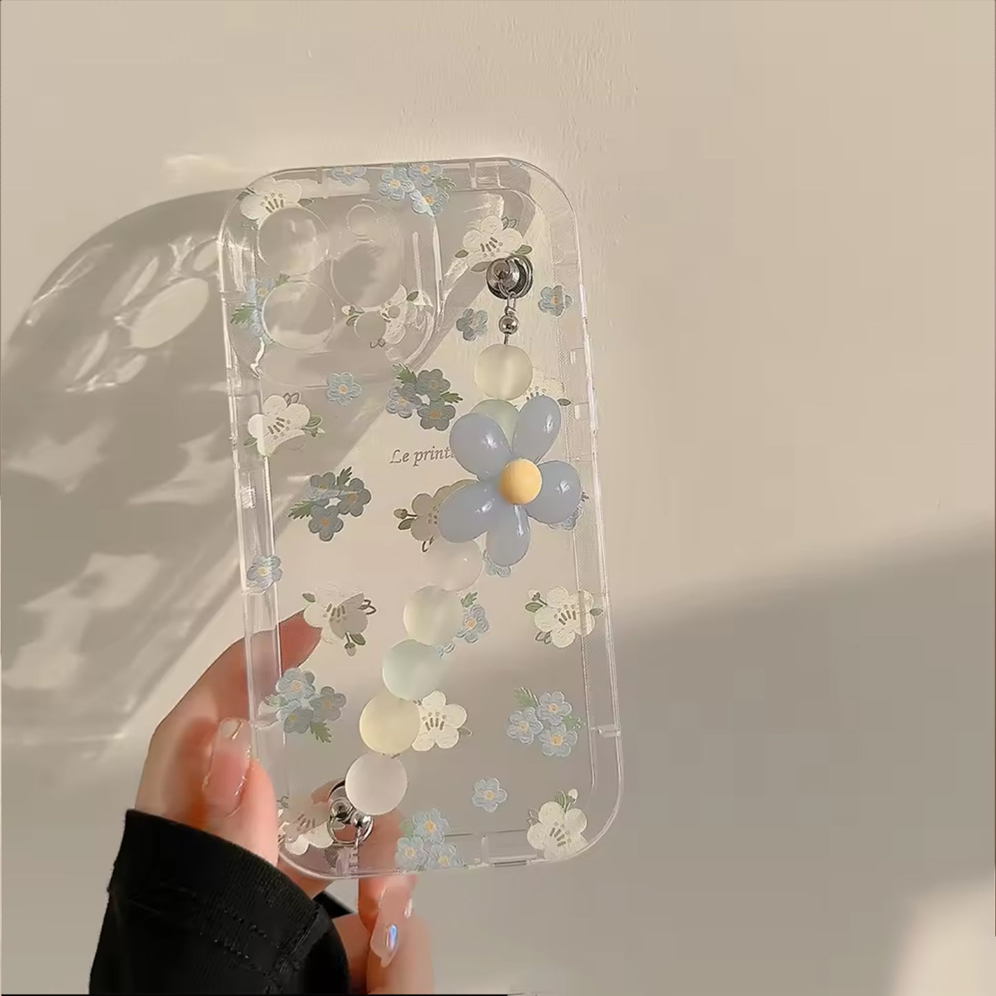Blue Blossom iPhone Case with Charm