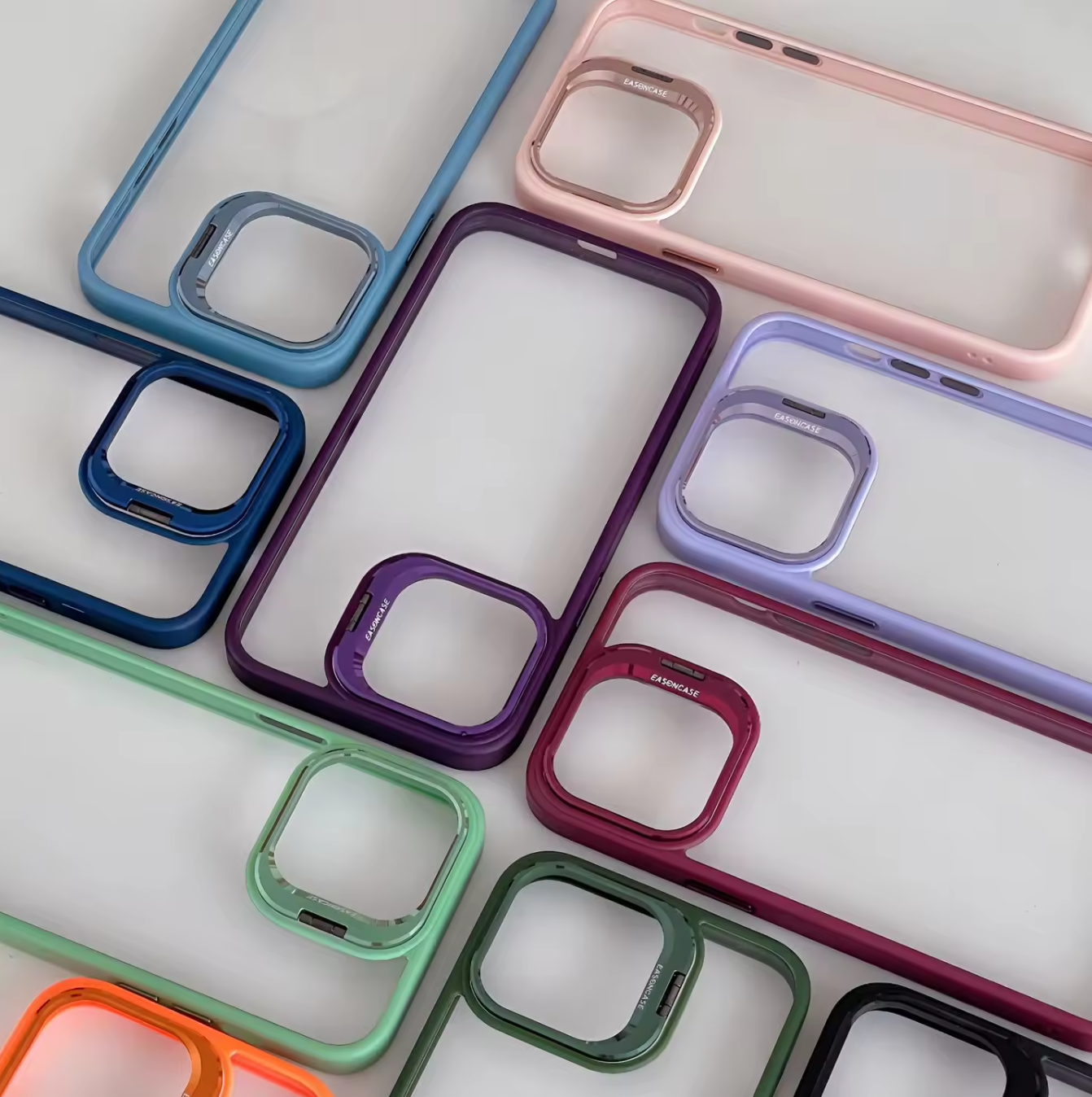 Premium Electroplated Ring Holder Camera Bumper IPhone Case with Detachable Lens Protector