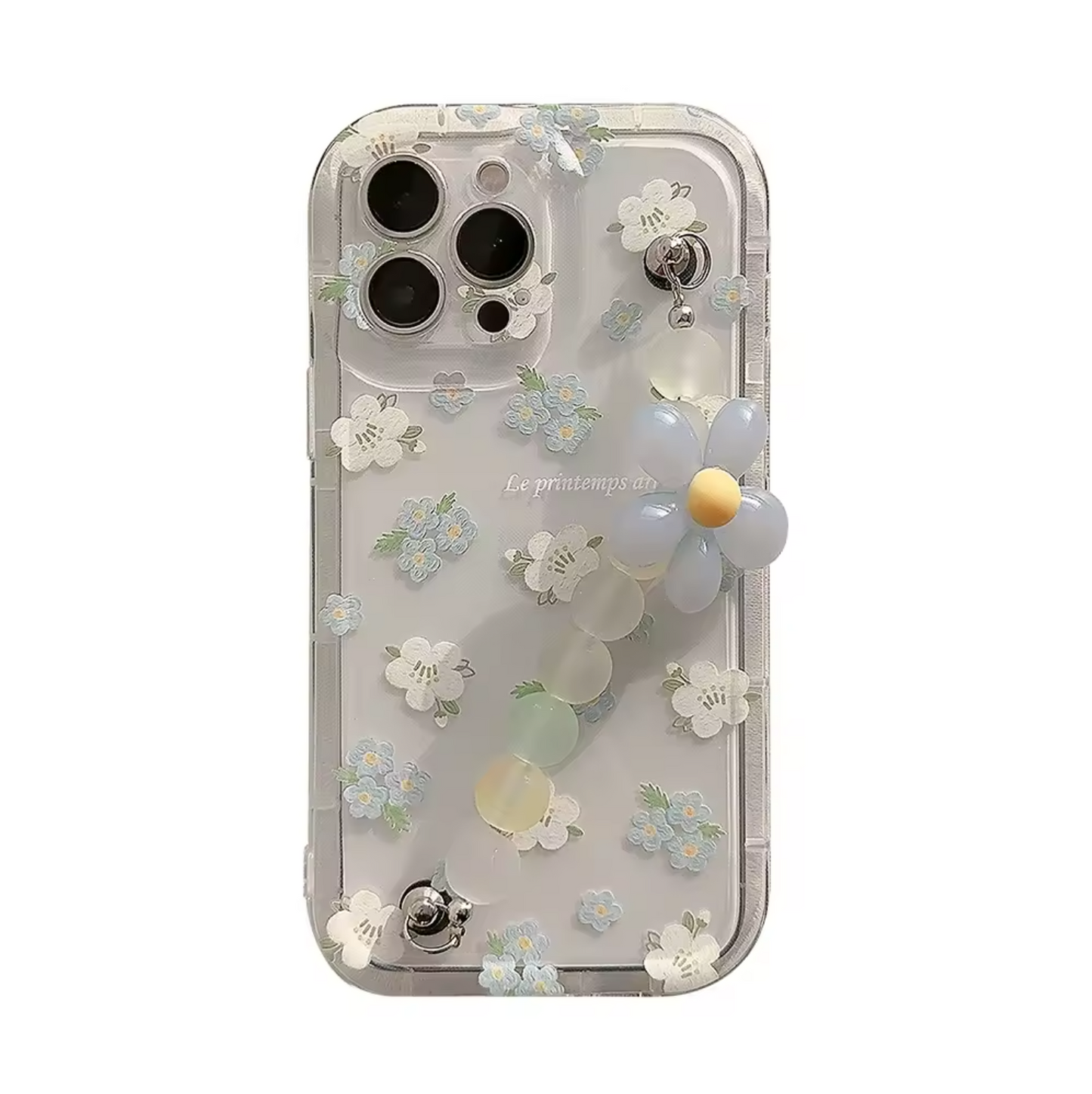 Blue Blossom iPhone Case with Charm