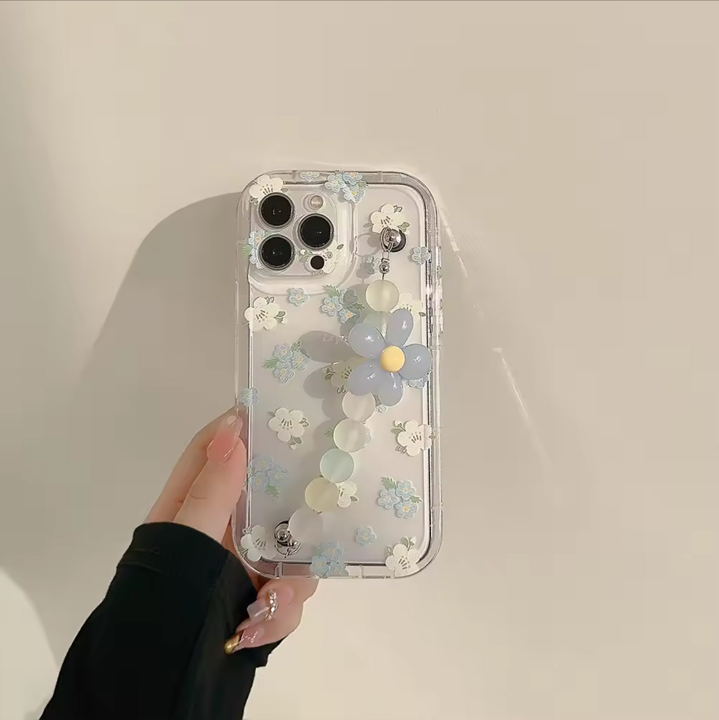 Blue Blossom iPhone Case with Charm