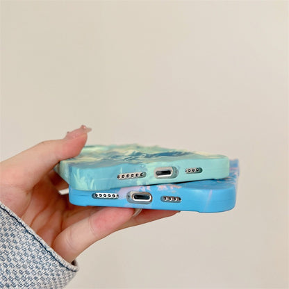 Icy Tranquil iPhone Case- blue pink