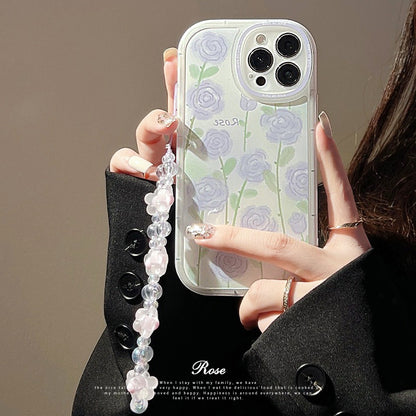 Pastel Roses Camera Bumper iPhone Case with Charm