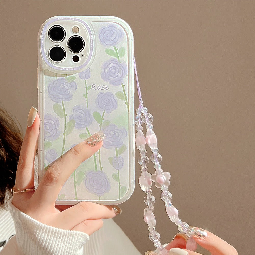 Pastel Roses Camera Bumper iPhone Case with Charm