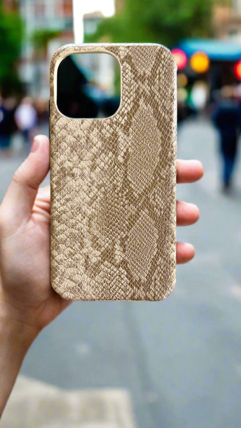 Serpentine Elegance Premium Leather iPhone Case