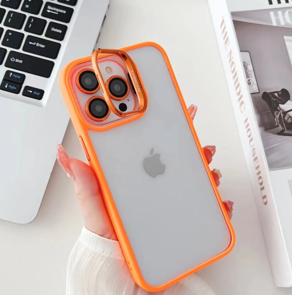 Premium Electroplated Camera Bumper IPhone Case with Detachable Lens Protector