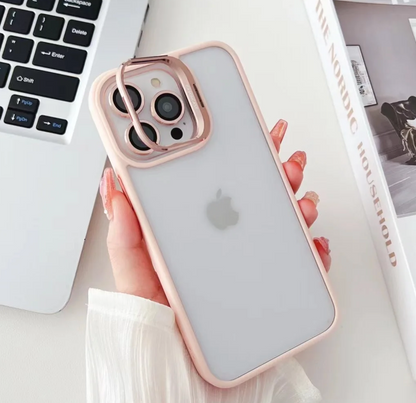 Premium Electroplated Camera Bumper IPhone Case with Detachable Lens Protector