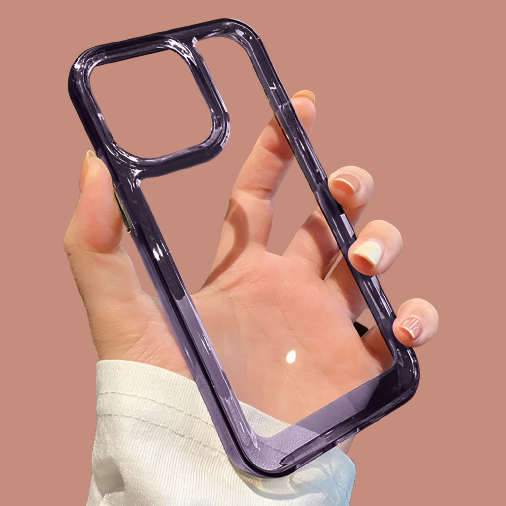 Sturdy Acrylic Electroplated Border Camera Bumper iPhone Case