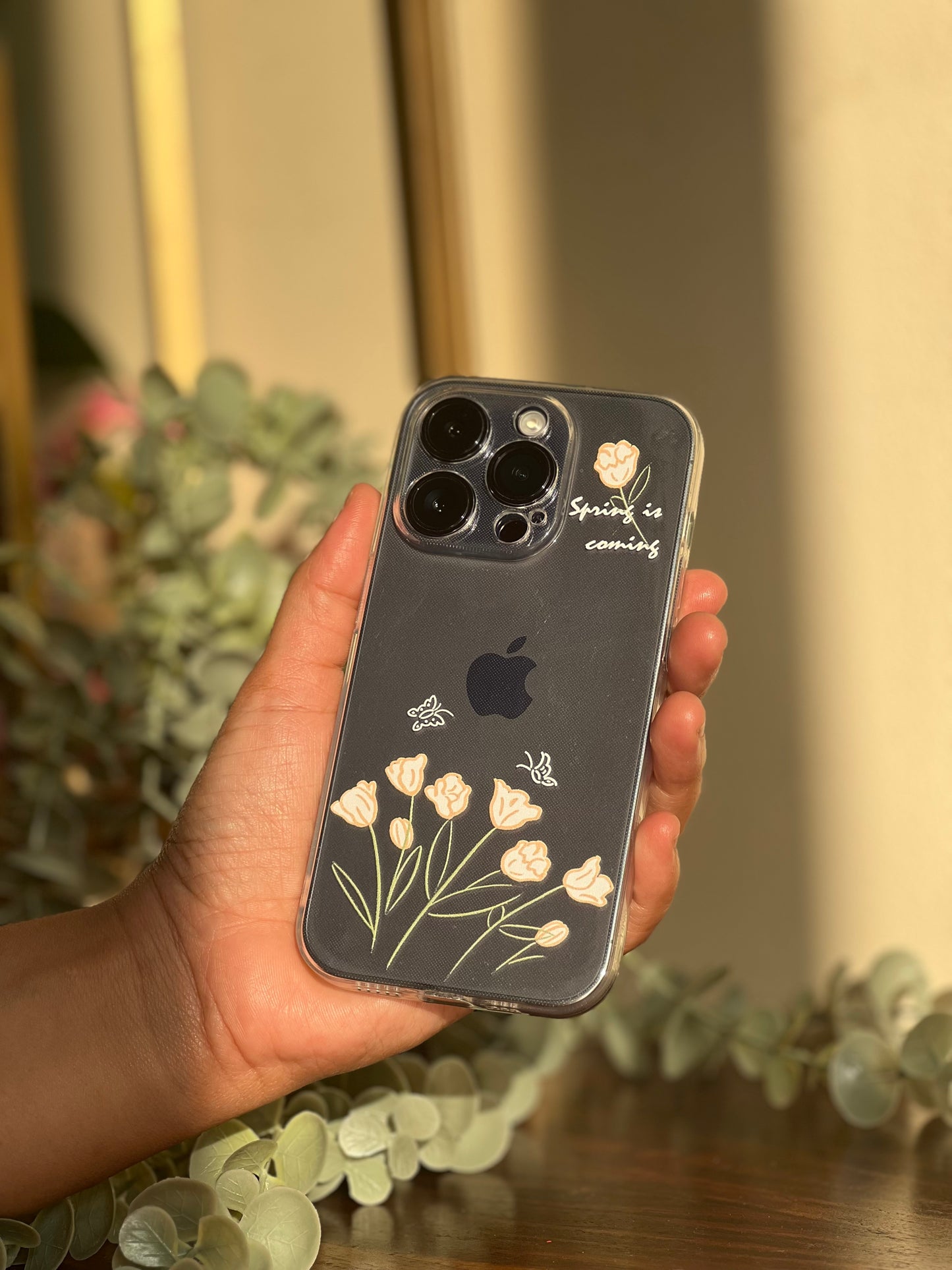 Artsy Tulip Camera Cut Out iPhone Case