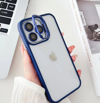 Premium Electroplated Camera Bumper IPhone Case with Detachable Lens Protector