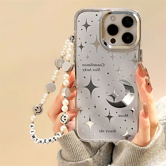 Moons and Stars Reflective Camera Bumper iPhone Case with Charm