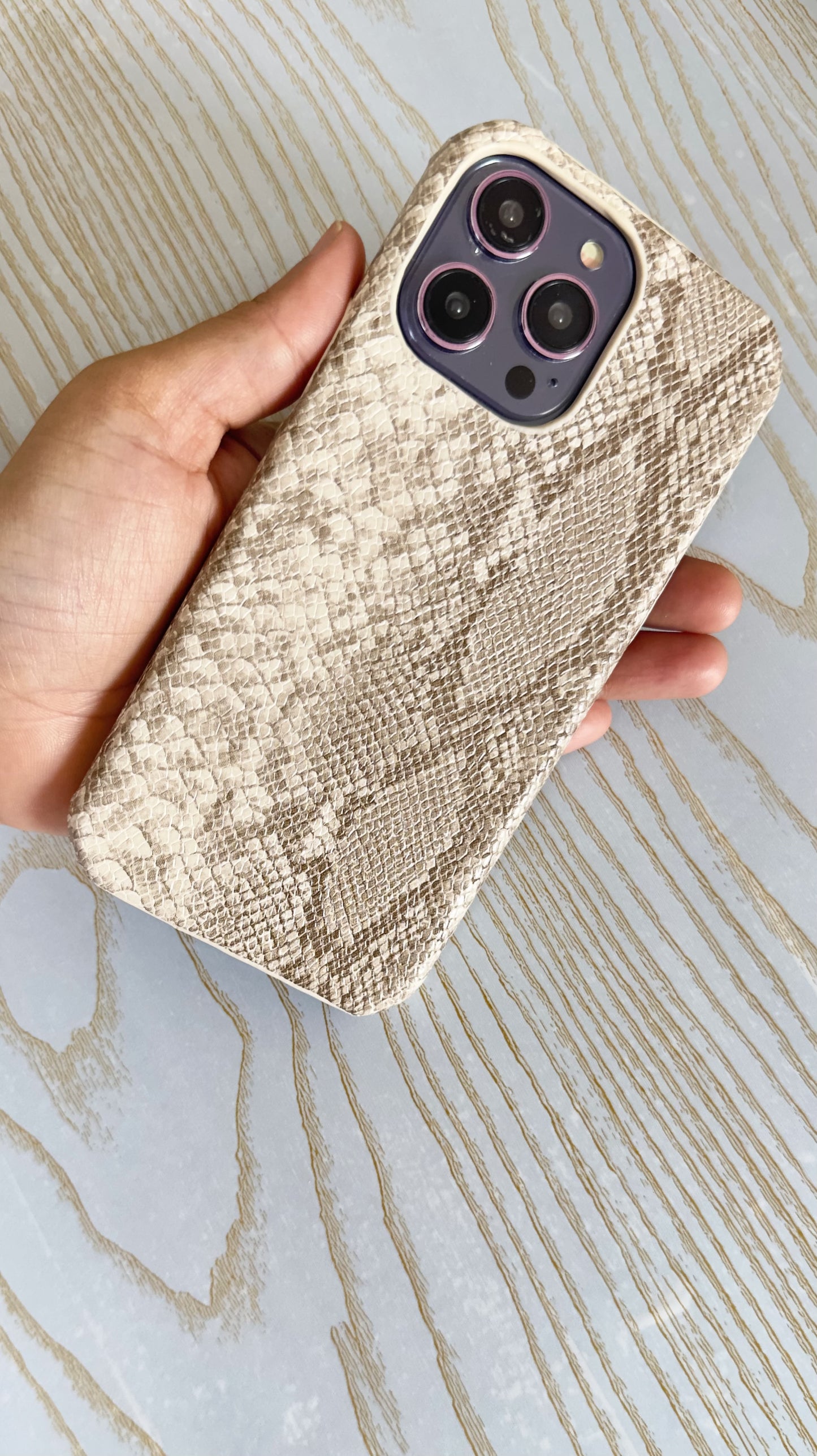 Serpentine Elegance Premium Leather iPhone Case
