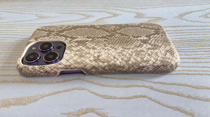 Serpentine Elegance Premium Leather iPhone Case