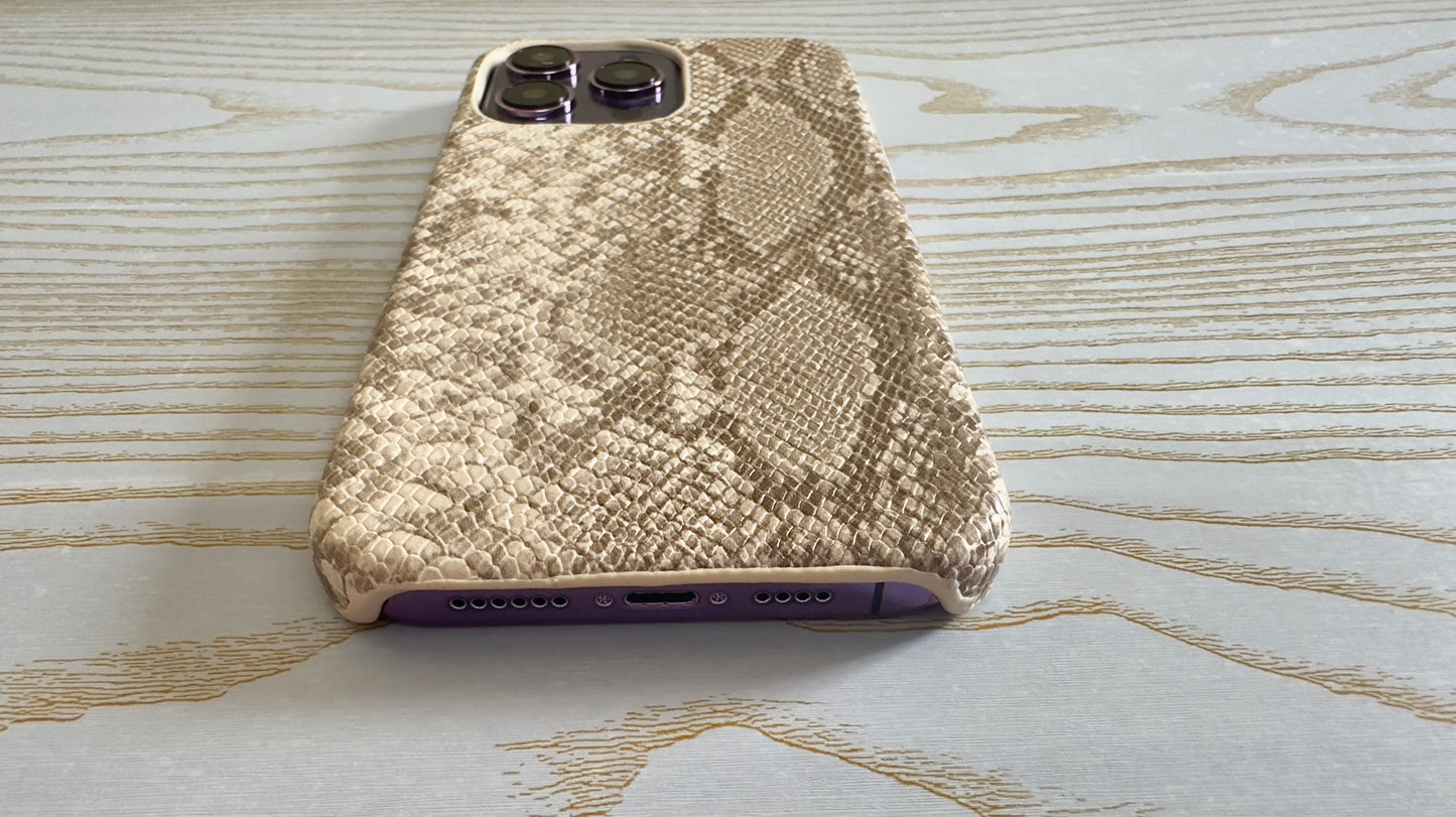 Serpentine Elegance Premium Leather iPhone Case