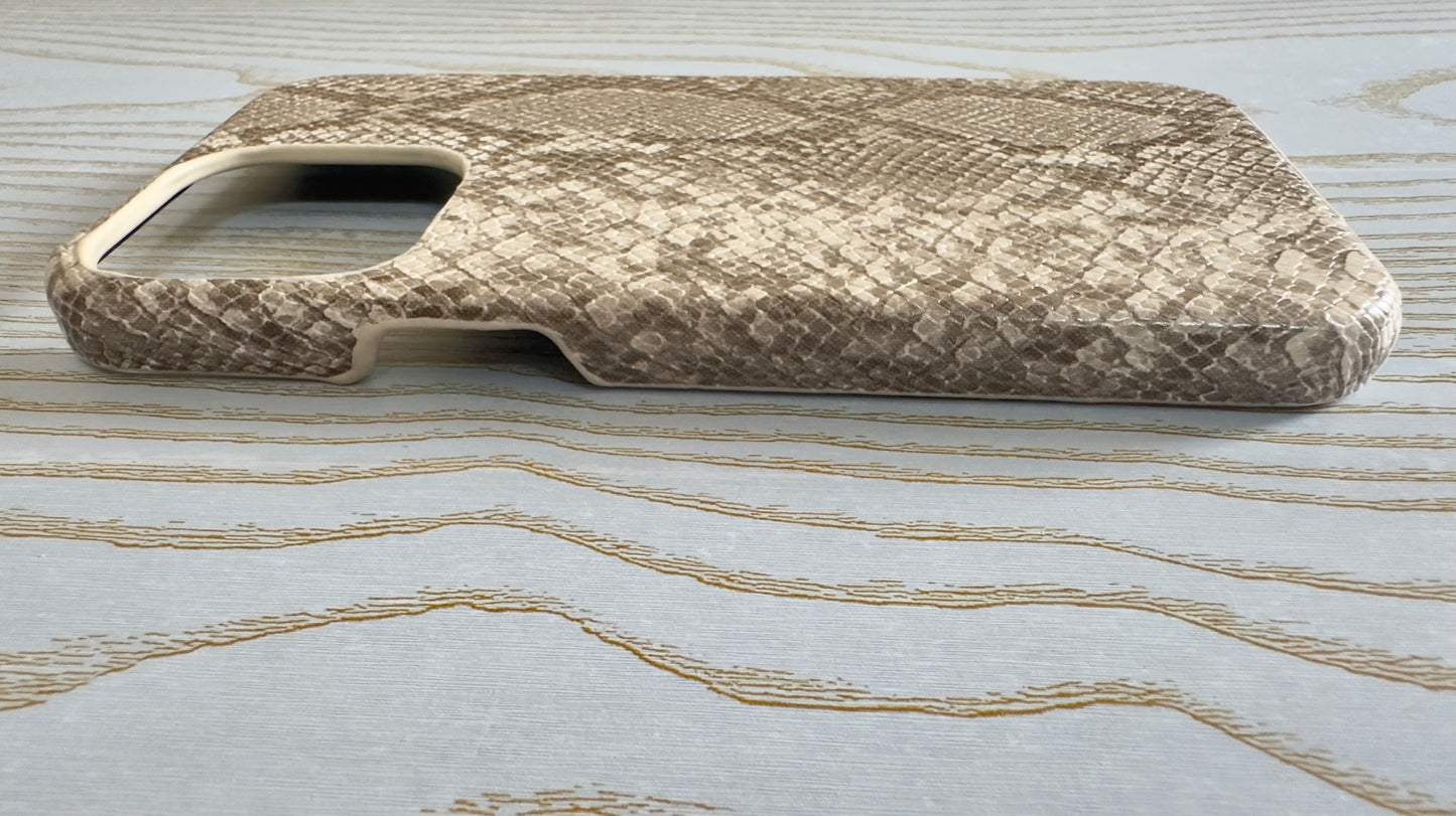 Serpentine Elegance Premium Leather iPhone Case