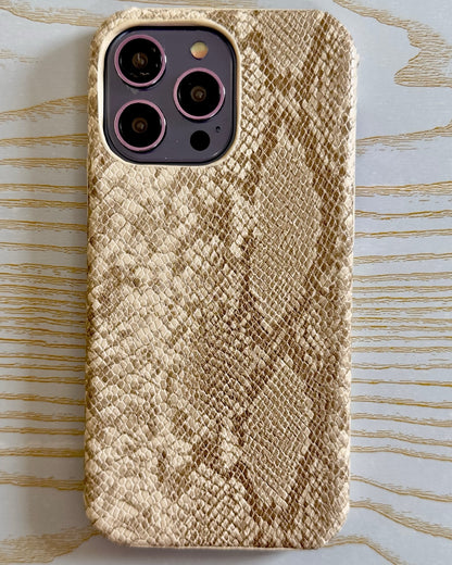 Serpentine Elegance Premium Leather iPhone Case