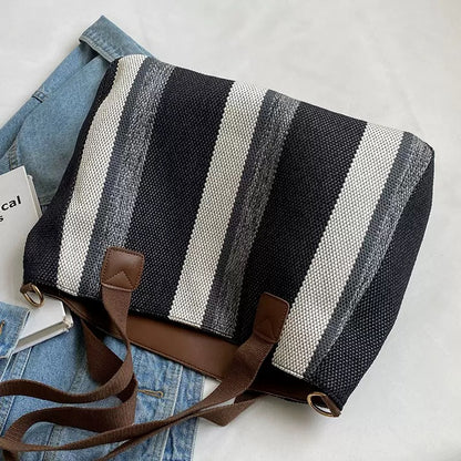 StripeStitch Everyday Tote Bag