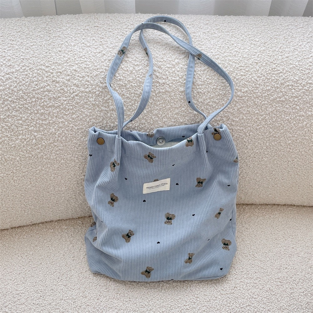 Teddy Corduroy Tote Bag
