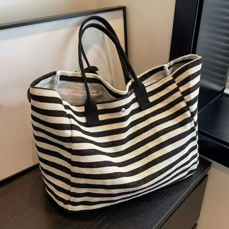 MonoWave Striped Tote Bag