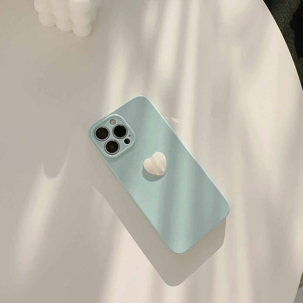 Pastel 3D Heart Camera Cut Out Silicon iPhone Case