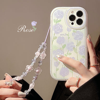 Pastel Roses Camera Bumper iPhone Case with Charm