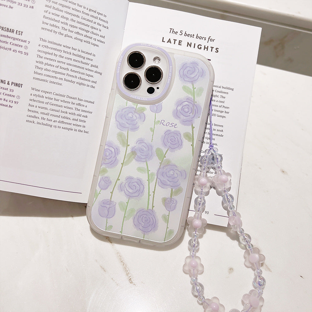 Pastel Roses Camera Bumper iPhone Case with Charm