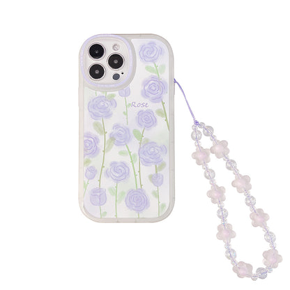 Pastel Roses Camera Bumper iPhone Case with Charm