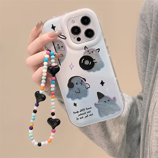 Cute Ghost Camera Bumper iPhone Case with Charm