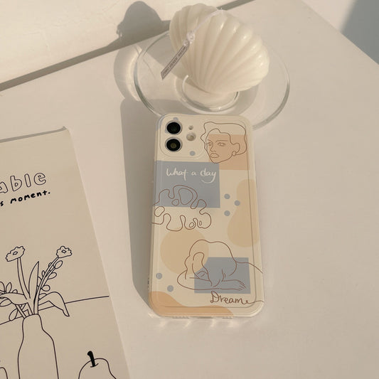 Aesthetic Line Art Camera Cut Out iPhone Case