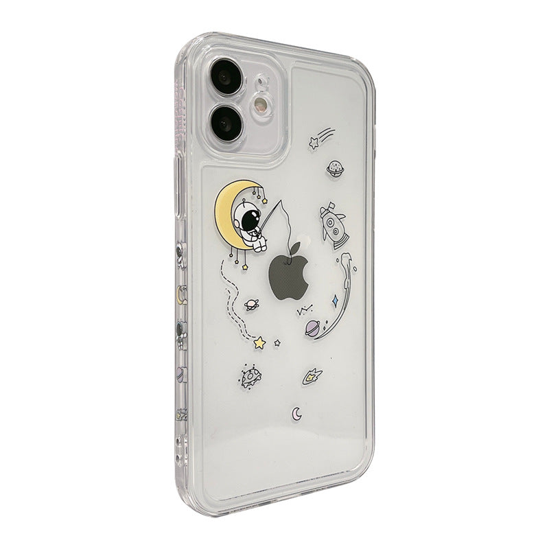 Astronaut Illustration Silicon iPhone Case