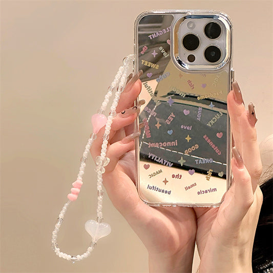 Cute Affirmations Reflective Camera Bumper iPhone Case with Charm