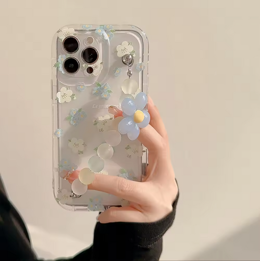 Blue Blossom iPhone Case with Charm