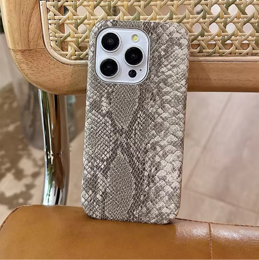 Serpentine Elegance Premium Leather iPhone Case